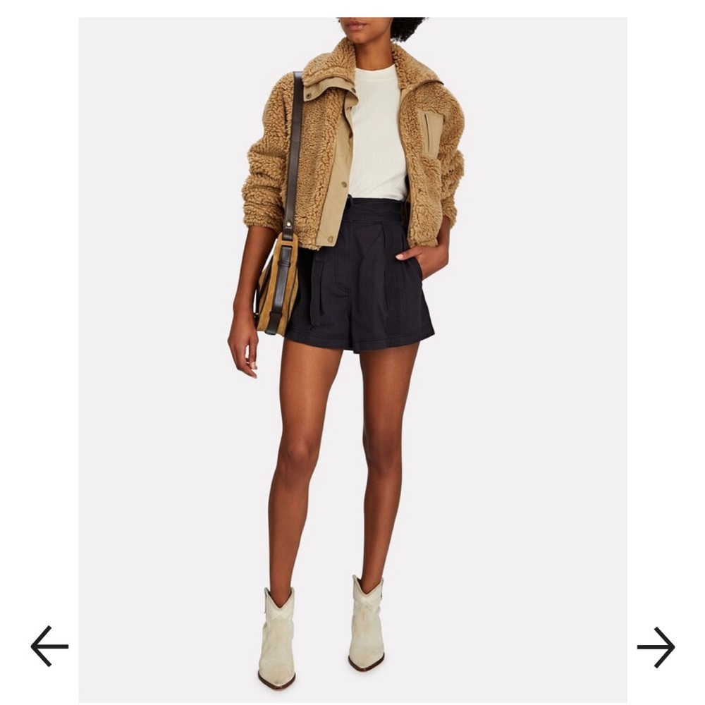 NWT🤎🤍 Intermix Jay Cropped Faux Shearling Jacket in Beige